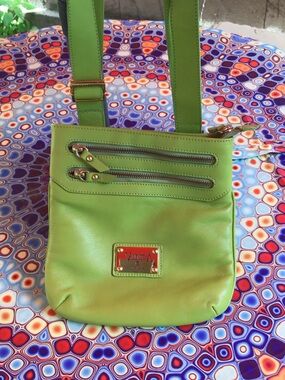Valentina Lime Green Leather Crossbody